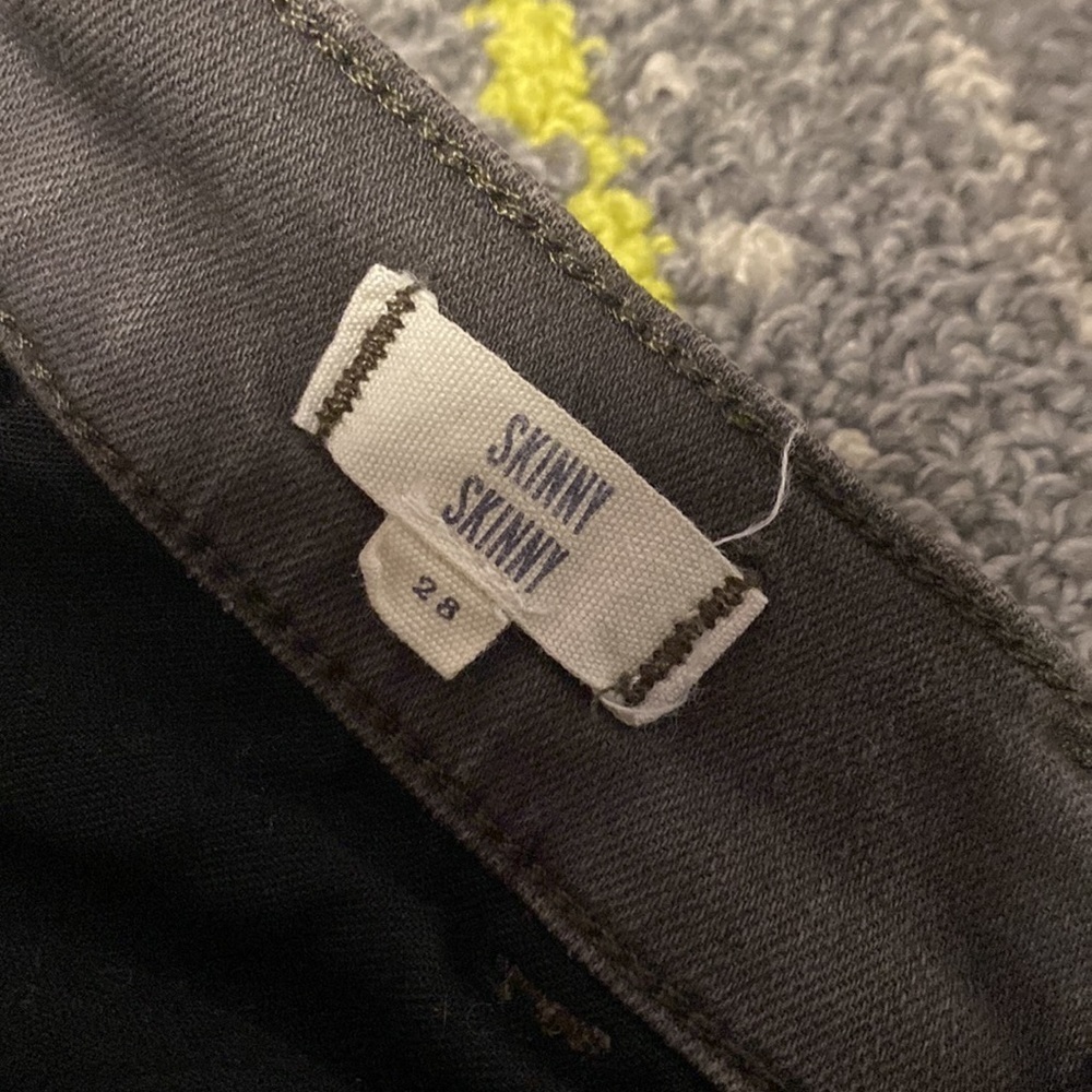 Madewell Multi Zip Dark Gray Wash SKINNY SKINNY Moto Low Rise Jeans EUC - Picture 4 of 7